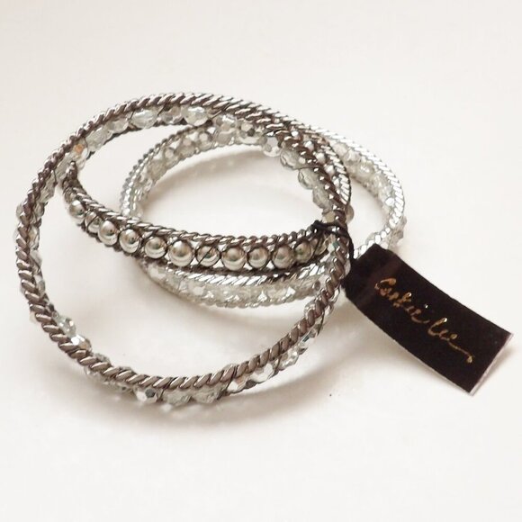 Cookie Lee Set of 3 Stackable Bangle Bracelets NWT Size M/L - Picture 1 of 9